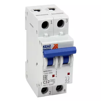 Автоматический выключатель модульный КЭАЗ OptiDin 2P 40А тип C 6 кА 220 В (260606)