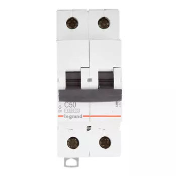 Автоматический выключатель модульный Legrand RX3 2P 50А тип C 4,5 кА 230/400 В (419702)
