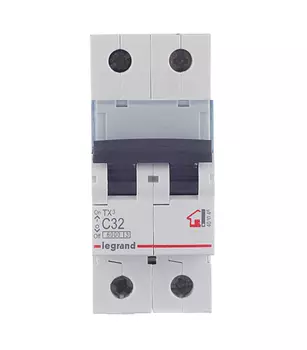 Автоматический выключатель модульный Legrand TX3 2P 32А тип C 6 кА 230/400 В (404045)