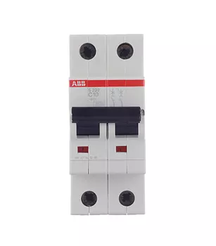 Автоматический выключатель модульный ABB S202 2P 10А тип C 6 кА 400 В (2CDS252001R0104)