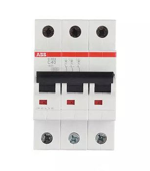 Автоматический выключатель модульный ABB S203 3P 40А тип C 6 кА 400 В (2CDS253001R0404)