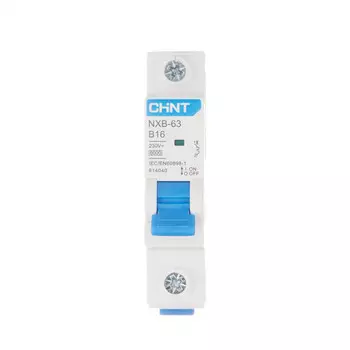 Автоматический выключатель модульный Chint NXB-63 1P 16А тип B 6 кА 230 В (814040)
