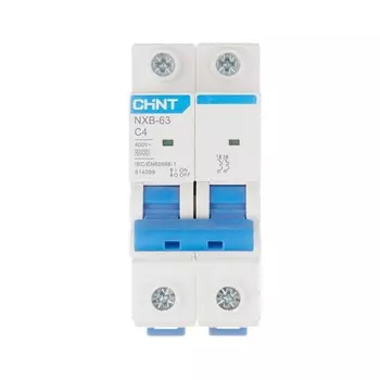 Автоматический выключатель модульный Chint NXB-63 2P 4А тип C 6 кА 400 В (814089)