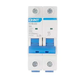 Автоматический выключатель модульный Chint NXB-63 2P 6А тип B 6 кА 400 В (814116)