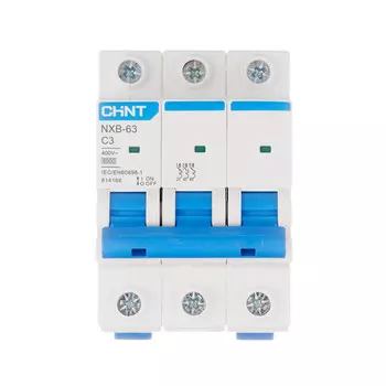 Автоматический выключатель модульный Chint NXB-63 3P 3А тип C 6 кА 400 В (814166)