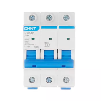 Автоматический выключатель модульный Chint NXB-63 3P 25А тип B 6 кА 400 В (814198)