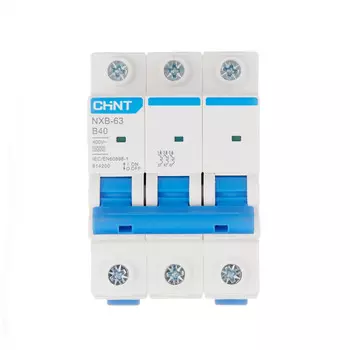 Автоматический выключатель модульный Chint NXB-63 3P 40А тип B 6 кА 400 В (814200)