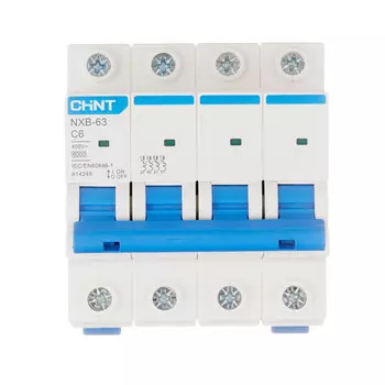 Автоматический выключатель модульный Chint NXB-63 4P 6А тип C 6 кА 400 В (814246)