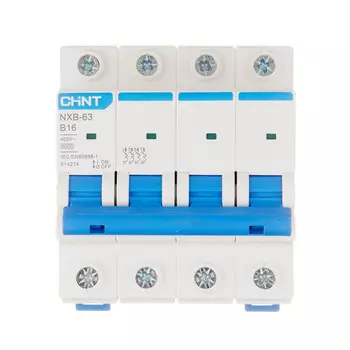 Автоматический выключатель модульный Chint NXB-63 4P 16А тип B 6 кА 400 В (814274)