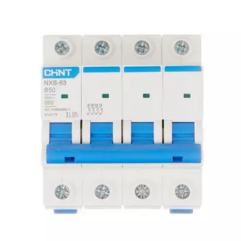 Автоматический выключатель модульный Chint NXB-63 4P 50А тип B 6 кА 400 В (814279)