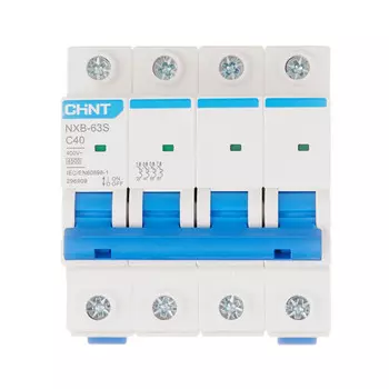 Автоматический выключатель модульный Chint NXB-63S 4P 40А тип C 4,5 кА 400 В (296909)