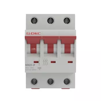 Автоматический выключатель модульный DKC Yon Max MD63S 3P 10А тип C 4,5 кА 400 В (MD63S-3PC10)