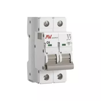 Автоматический выключатель модульный EKF Averes AV-6 2P 6А тип C 6 кА 230 В (mcb6-2-06C-av)
