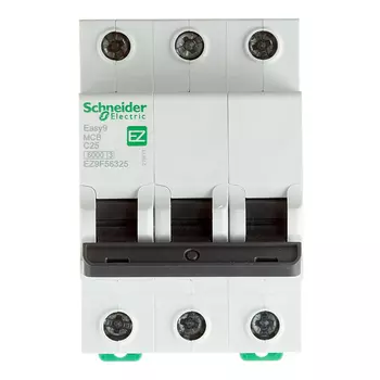 Автоматический выключатель Schneider Electric Easy9 3P 25А тип C 6 кА 220 В на DIN-рейку (EZ9F56325)