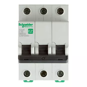 Автоматический выключатель модульный Schneider Electric Easy9 3P 63А тип C 6 кА 220 В (EZ9F56363)