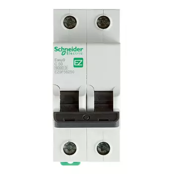 Автоматический выключатель модульный Systeme Electric Easy9 2P 50А тип C 6 кА 220 В (EZ9F56250)