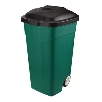 Бак мусорный ЭльфПласт 105 л пластиковый с крышкой на колесах зеленый