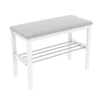 Банкетка для обуви белая Sheffilton SHT-B2