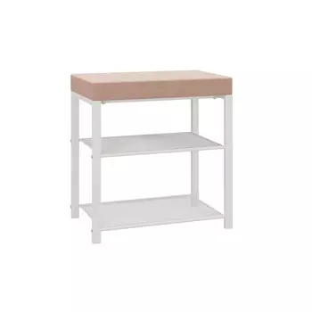 Банкетка для обуви с сиденьем белая/бежевая ЗМИ Торонто 13S