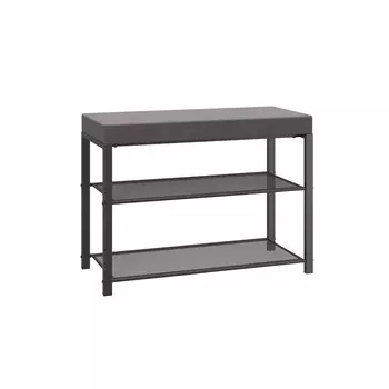 Банкетка для обуви с сиденьем черная/серая ЗМИ Торонто 23S