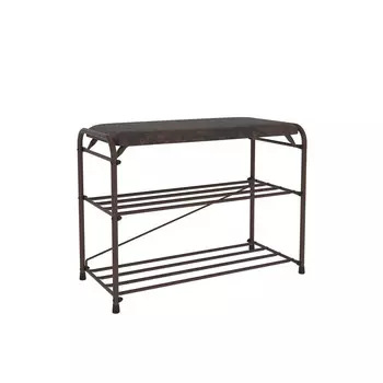 Банкетка для обуви с сиденьем коричневая ЗМИ Альфа 23