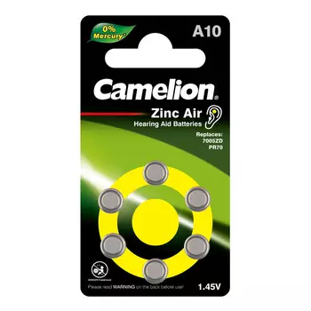 Батарейка Camelion Mercury Free таблетка A10 1,4 В (6 шт.) (A10-BP6)