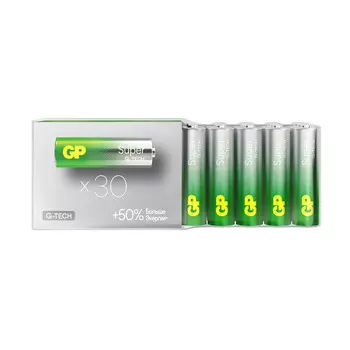 Батарейка GP Batteries Super Алкалин AA пальчиковая LR6 1,5 В (30 шт.) (GP 15AA21-2CRSWC30)