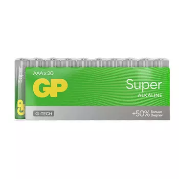 Батарейка GP Batteries Super Алкалин AAA мизинчиковая LR03 1,5 В (20 шт.) (GP 24AA21-2CRSWC20)