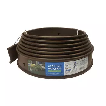 Бордюр пластиковый 10000х100х20 мм коричневый Gidrolica