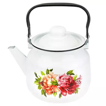 Чайник эмалированный Магнитогорская эмаль Пион-М 3,5 л белый