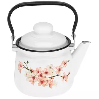 Чайник эмалированный Магнитогорская эмаль Сакура 1,5 л белый