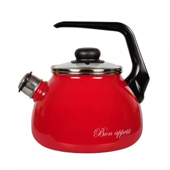 Чайник со свистком эмалированный Vitross Bon Appetit 2 л красный