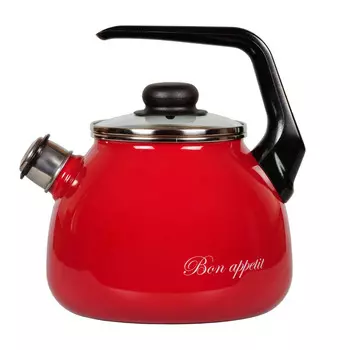 Чайник со свистком эмалированный Vitross Bon Appetit 3 л красный