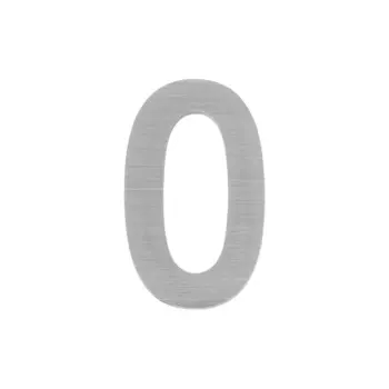 Цифра самоклеящаяся 0 Fuaro SS304 50х30 мм сатинированный хром