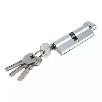 Цилиндр 80 40х40 мм ключ/вертушка хром