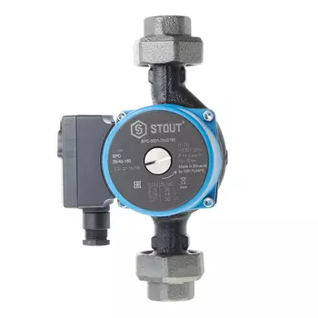 Циркуляционный насос для систем отопления Stout 25/40-180 DN25 подъем 4 м 180 мм с гайками (SPC-0010-2540180)