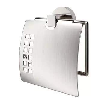 Держатель для туалетной бумаги WasserKraft с крышкой металл никель (K-64425)