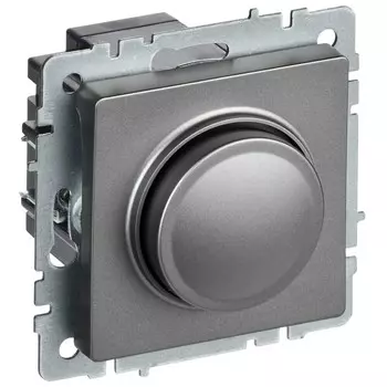 Диммер IEK Brite СС10-1-0-БрС встраиваемый сталь поворотно-нажимной (BR-D20-0600-K46)