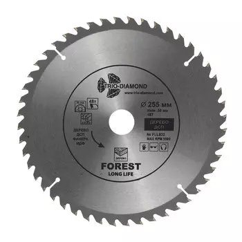 Диск пильный по дереву Trio-Diamond 255х30х2 мм 48 зубьев (FLL832)
