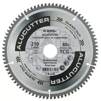 Диск пильный по пластику Diamond Industrial AluCutter 210х30х2,4 мм 80 зубьев (DIDA210Z80)