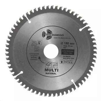 Диск пильный универсальный Trio-Diamond 190х30х1,8 мм 64 зуба (MM902)