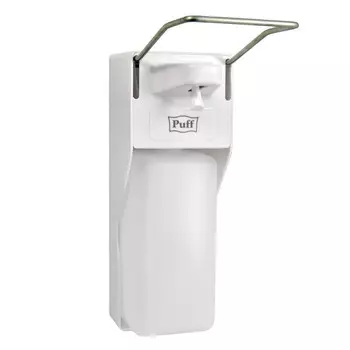 Диспенсер для мыла и антисептика Puff 1000 мл локтевой пластик белый (8197)