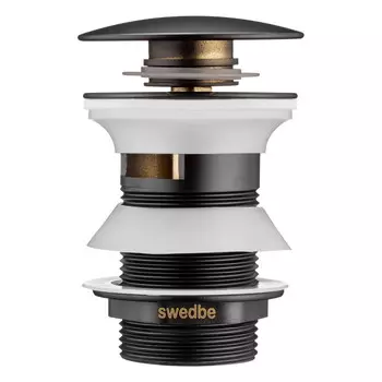 Донный клапан Swedbe клик-клак 1 1/4 черный матовый (0004)