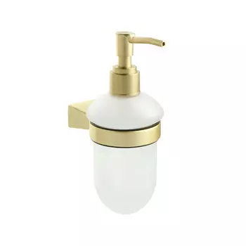 Дозатор для мыла Fixsen Trend Gold с держателем стекло матовый/металл золото (FX-99012)