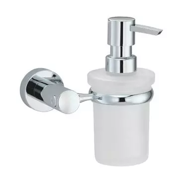 Дозатор для мыла WasserKraft Donau с держателем стекло матовый/металл хром (K-9499)