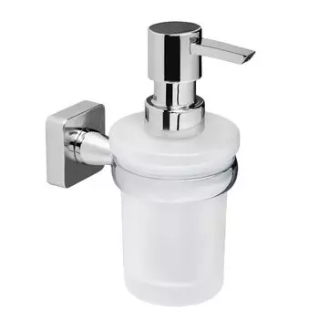 Дозатор для мыла WasserKraft Lippe с держателем стекло матовый/металл хром (K-6599)