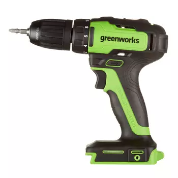 Дрель-шуруповерт аккумуляторная бесщеточная Greenworks GD24AG 24 В без АКБ и ЗУ (3704007)
