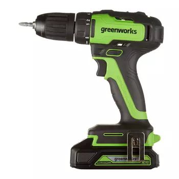 Дрель-шуруповерт аккумуляторная бесщеточная Greenworks GD24AGK2 24 В 2 Ач Li-Ion 1 АКБ и ЗУ (3704007UA)