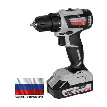 Дрель-шуруповерт аккумуляторная Интерскол ДА-10/18В 44 18 В 2,5 Ач Li-Ion 2 АКБ и ЗУ (759.2.2.45)