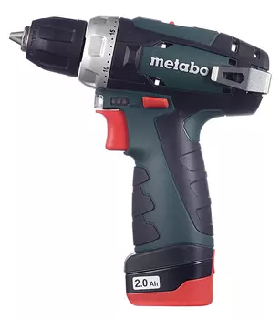 Дрель-шуруповерт аккумуляторная Metabo PowerMaxx BS 12 В 2 Ач Li-Ion 2 АКБ и ЗУ (600080500)